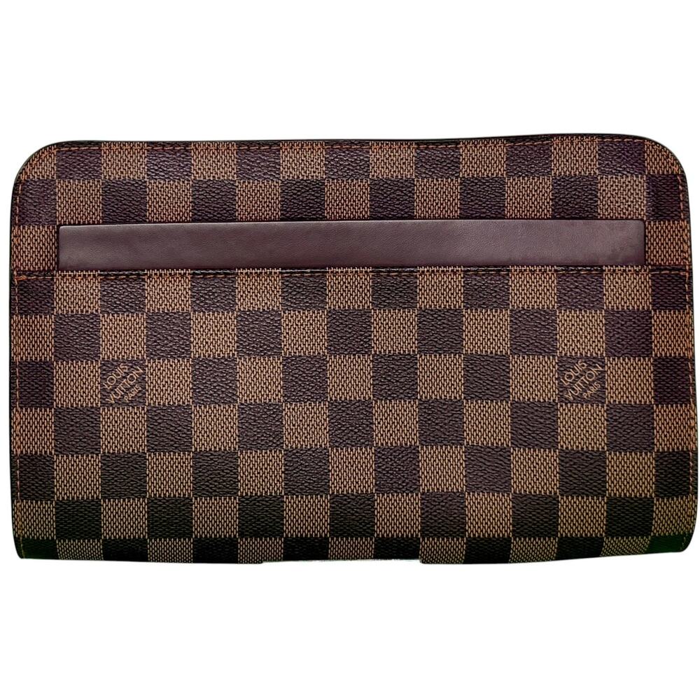 Louis Vuitton Damier Ebene Saint Louis Clutch Wristlet LV Brown